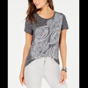 STYLE&CO GRAPHIC SCOOP NECK TOP